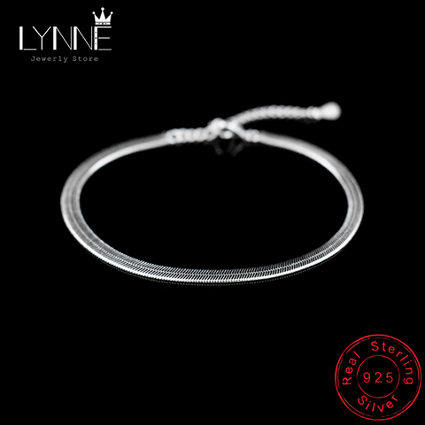 New Arrival Anklet 925 Sterling Ladies Silver Anklets Bracelet Flat Snake Chain For Women Foot Jewelry Barefoot Sandals Anklets ► Photo 1/6