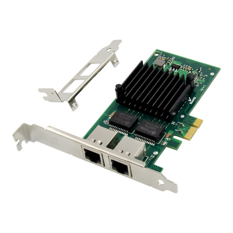 2 port PCIe X1 Dual Gigabit Ethernet Card  Intel I350AM2 Chipset RJ45 1000Mbps Server lan Adapter ► Photo 1/5