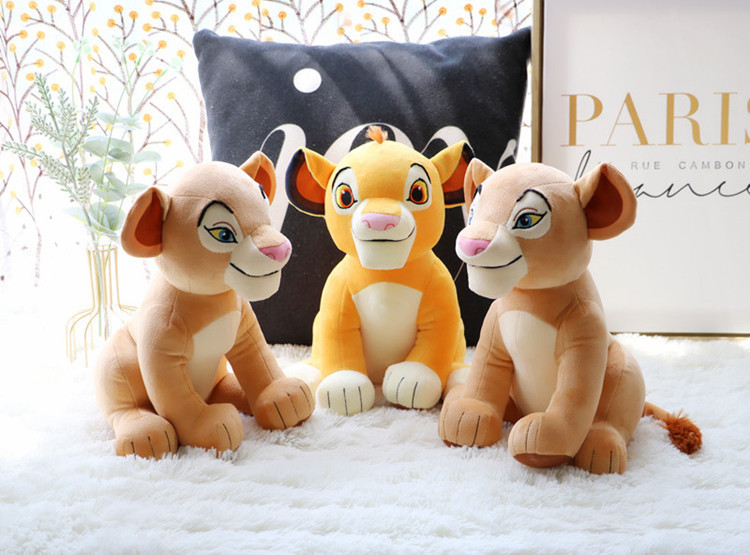 Lion King Plush Soft Toy Stuffed Animals Brown Hair Doll Kids Christmas Gift 