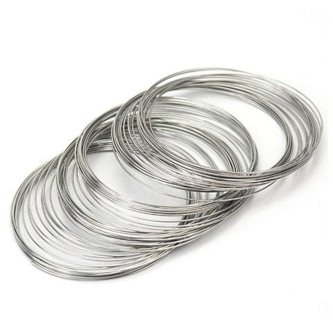 80 Circles 0.6mm (24Gauge) Jewelry Wire Silvertone Bracelet Rigid Steel for Wire Wrap DIY Jewelry Making Supplies ► Photo 1/6