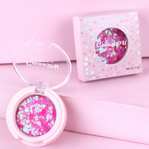 Cheapest Face Eye Highlight Powder Eyeshadow Palette Shining Sequins Pentagram Moon Diamond Fragment Eye Shadow TSLM1 ► Photo 1/6