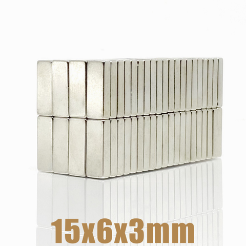 10/20/50/100/500Pcs 15x6x3 Neodymium Magnet 15*6*3 N35 NdFeB Block Super Powerful Strong Permanent Magnetic imanes Block ► Photo 1/6