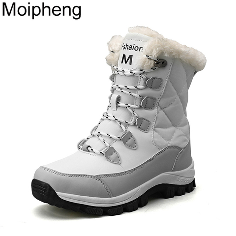 Moipheng Ankle Boots for Women Winter Shoes Keep Warm Waterproof Snow Boots Ladies Lace-up Plus Size 42 Boots Chaussures Femme ► Photo 1/6