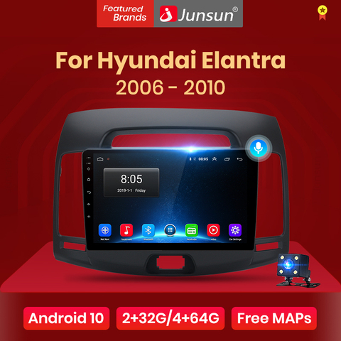 Junsun 2G+32G Android 8.1 4G Car Radio Multimedia Video Player Navigation GPS WiFi 2 din For Hyundai Elantra HD 2006-2010 no dvd ► Photo 1/6