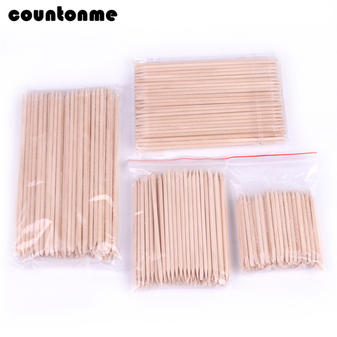 50/100pcs Wood Stick Cuticle Pusher Remover Orange Wooden Chopsticks for Manicure Pedicure Cuticle Removal Dual-end Nail Art Too ► Photo 1/6