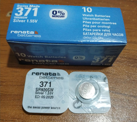 2Xrenata Silver Oxide Watch Battery 371 SR920SW 920 1.55V 100% original brand renata 371 renata 920 battery ► Photo 1/2