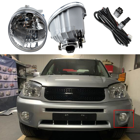 1pair Car Fog Lamp wire Kit For RAV4 2004 2005 4300K 12V 55W Halogen High Power Front Lamp Driving Light ► Photo 1/6