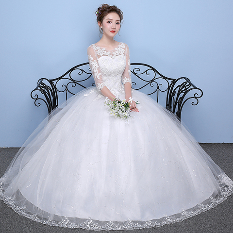 Wedding Dress Princess Dream Plus Size Wedding Dresses Bride Satin Ball Gowns Lace Up Dresses ► Photo 1/6