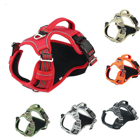 Reflective Dog Harness Adjustable Safety Vehicular Lead Straps Breathable Dog Harnesses Walking Training perros accesorios ► Photo 1/6