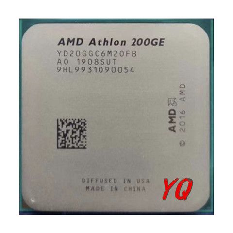 AMD Athlon 200GE X2 200GE 3.2GHz Dual-Core Quad-Thread CPU Processor YD200GC6M2OFB YD20GGC6M20FB Socket AM4 ► Photo 1/2