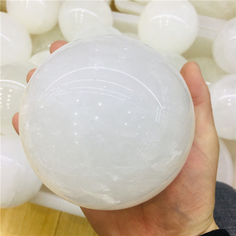 4-10cm Natural white selenite opal polished crystal spherical stone gemstone healing original gypsum stone massager ► Photo 1/6