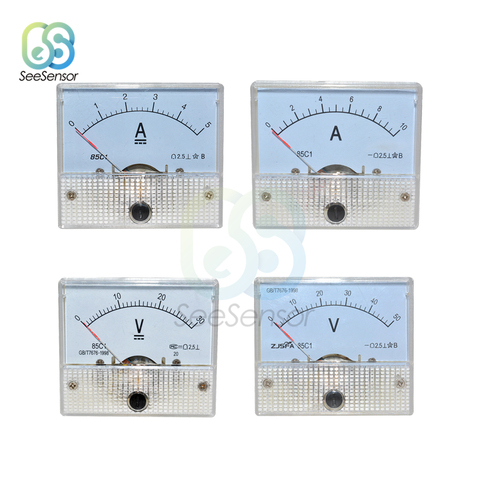 DC Analog Pointer Voltmeter Ammeter Panel 30V 50V 1A 2A 3A 5A 10A High Accuracy Mechanical Current Voltage Meters ► Photo 1/6