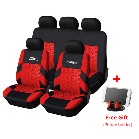 AUTOYOUTH Car Seat Covers Full Set Universal Fit Seat Protectors Fashion Car Accessories Tire Tracks Car-Styling Red ► Photo 1/6