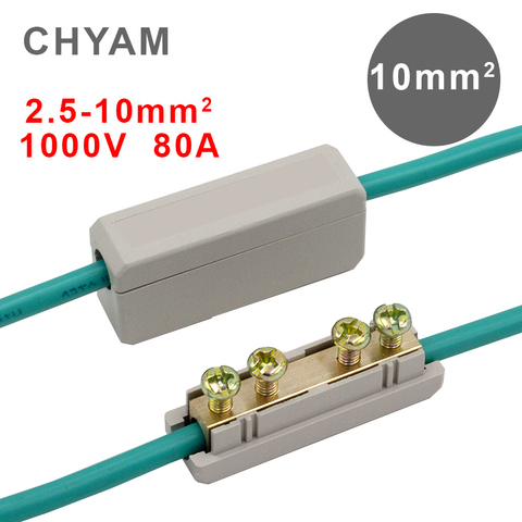 10mm2 1000V 80A Square Terminal With Screws Connection Copper Conductor High Power Cable Connector ► Photo 1/6