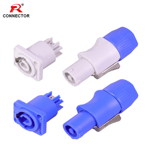 4Sets Powercon connector 3 pins Lockable Power Cable Connector + Chassis Socket for Electric Drill LED Screen Stage Light ► Photo 1/6