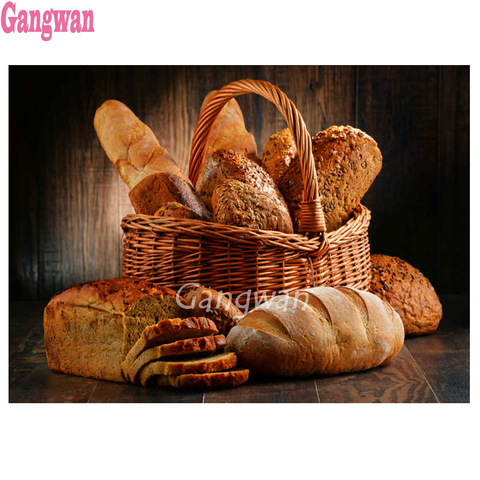 diamond embroidery bread food 5D DIY full diamond painting square round drill 3d rhinestone mosaic restaurant kitchen decoration ► Photo 1/6