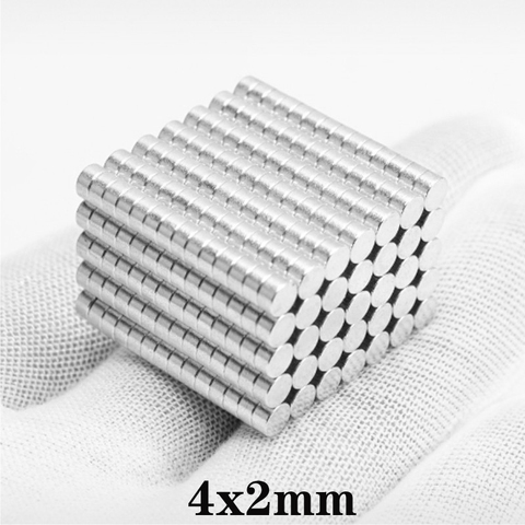 100~2500pcs 4x2 Rare Earth Magnets Diameter 4x2mm Small Round Magnets 4mm*2mm Permanent Neodymium Magnets 4*2 strong magnet disc ► Photo 1/6