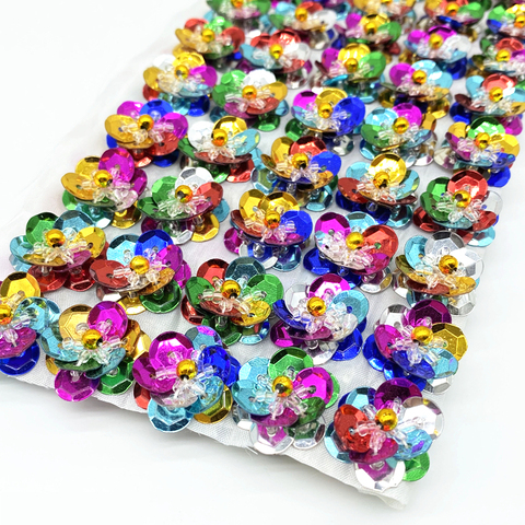 10pcs 18mm Sequin Flowers Handmade Sewing Flat Back Patches DIY Wedding Crafts Shoes Bags Garment Accessory Matte ► Photo 1/6