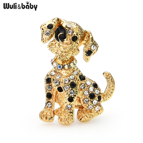 Wuli&baby Rhinestone Sitting Dog Brooch Classic Pets Animal Casual Party Brooch Pins Gifts ► Photo 1/3