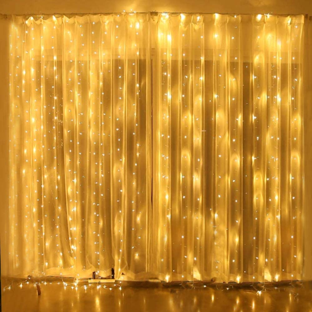 LED Window Curtain String Lights for Wedding Party Garden Bedroom Decor OK 