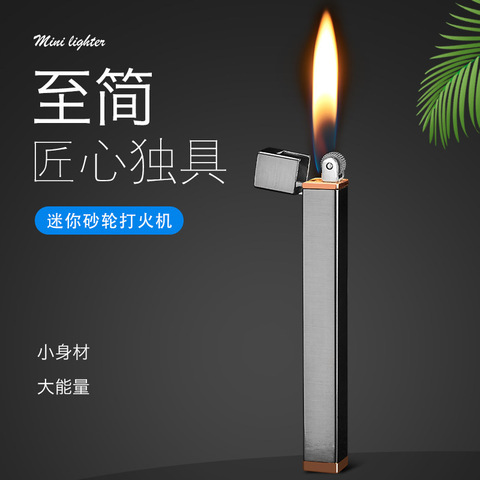 Portable Torch Metal Free Fire Lighter Compact Long Strip Refillable Gas Windproof Lighter Windproof Butane Cigarette Lighter ► Photo 1/5