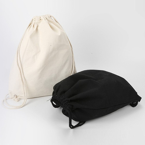 2022 New Canvas Fashion Drawstring Bag Lady Girls Shopping Bag Portable High Quality Trendy Simple Backpack ► Photo 1/6