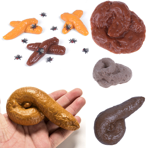 Prank Fake Poop Crap Poo Gross Joke Dirty Trick Disgusting High Shit Fly Flies April Fool's Day Thriller Toy Halloween Props ► Photo 1/4