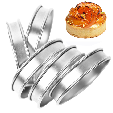 4/6/8pcs Mini Tart Ring Stainless Steel Tartlet Mold Circle Cutter Pie Ring DIY English Muffin Rings Cake Mousse Molds ► Photo 1/6