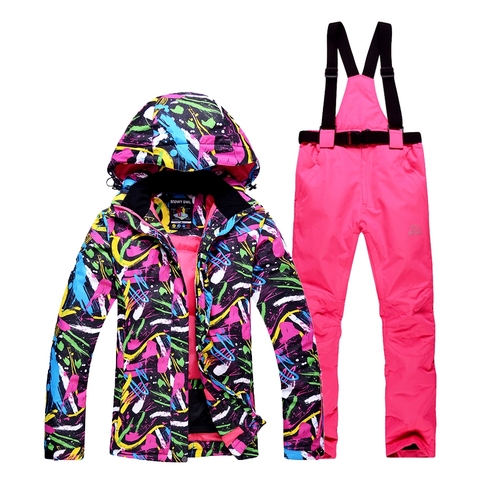 2022 Hot Women Ski Suit Snowboarding Jackets Pants Set Female Winter Waterproof Windproof Keep Warm Sportswear Snowsuit ► Photo 1/6