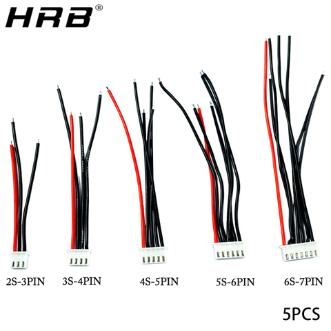 5PCS Balance Charge Female Wiring JST-XH Lines JST XH 3Pin 4Pin 5Pin 6Pin 7Pin Plug Cables 2S 3S 4S 5S 6S Lipo Battery RC Parts ► Photo 1/6