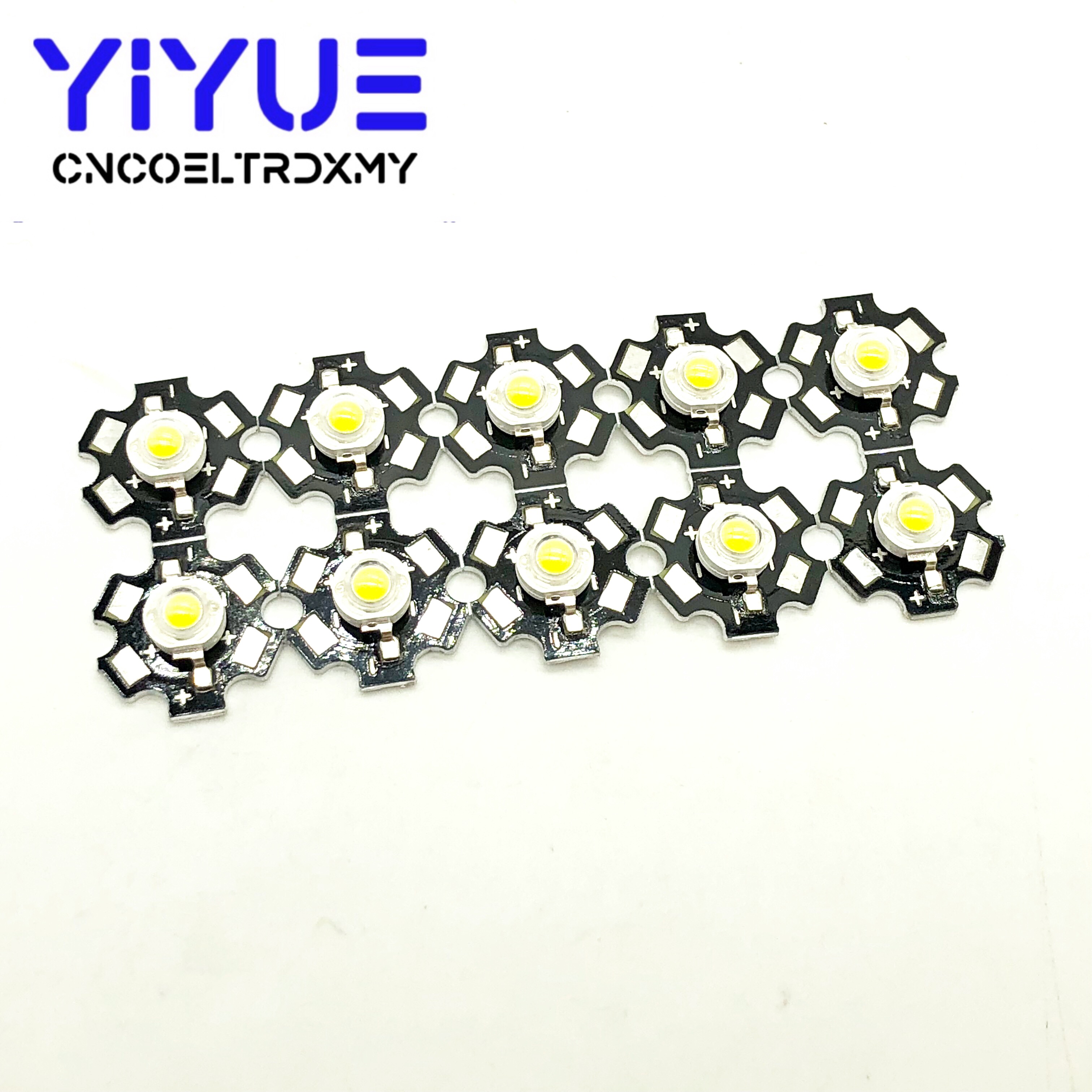 10pcs 1W 3W 5W High Power White LED Beads with 20mm star pcb ► Photo 1/4