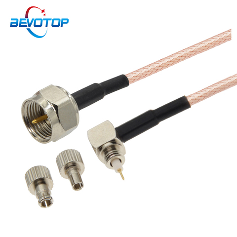 2pcs F Male to TS9&CRC9 Male Plug Right Angle 2 in 1 Connector RF Coaxial Cable RG316 Jumper Pigtail 3G Antenna Extension Cable ► Photo 1/6