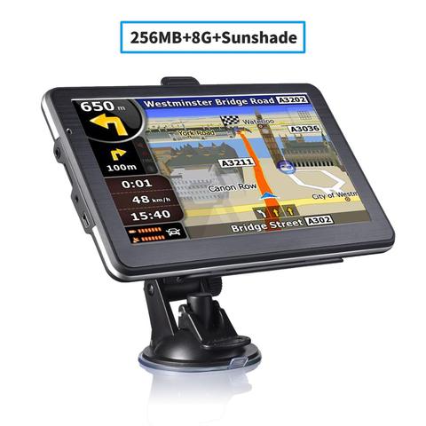 7 Inch Gps Navigator Portable Navigator 8GB-256MB+Sunshade  Gps Navi Navigation Device Maps Truck Car Auto Touch Screen ► Photo 1/6
