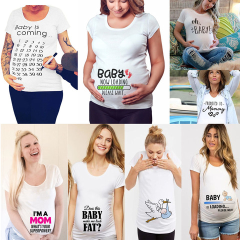 Buy Online 2020 Brand New Women Pregnancy Clothes Baby Now Loading Pls Wait Maternity T Shirt Summer Short Sleeve Pregnant T Shirts Alitools