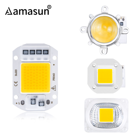 50W 30W 20W Smart IC COB LED Chip Bead with 60/120 Degree Lens Reflector Bracket 110V 220V Diode Matrix Spotlight DIY Floodlight ► Photo 1/6