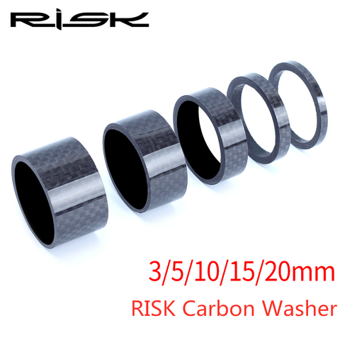 RISK Carbon Fiber Headset Fork Spacers kit Handlebar Washer Ring Gasket Front Fork MTB Bicycle Bike Stem Road Bike Lightweigh ► Photo 1/6