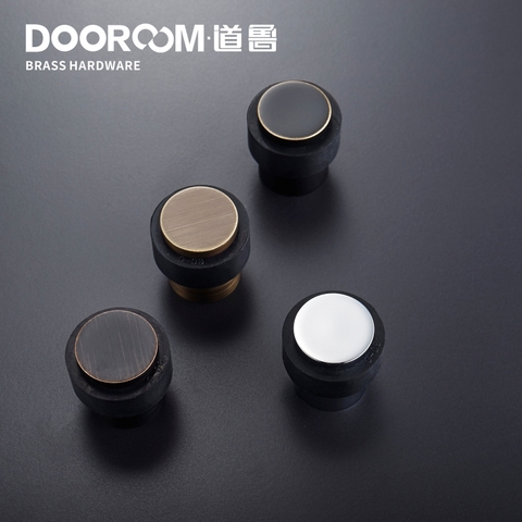 Dooroom Brass Environmental Rubber Door Stops Bathroom Door Stopper Heavy Duty Floor Mount Bumper Non-magnetic Door Holder Catch ► Photo 1/6