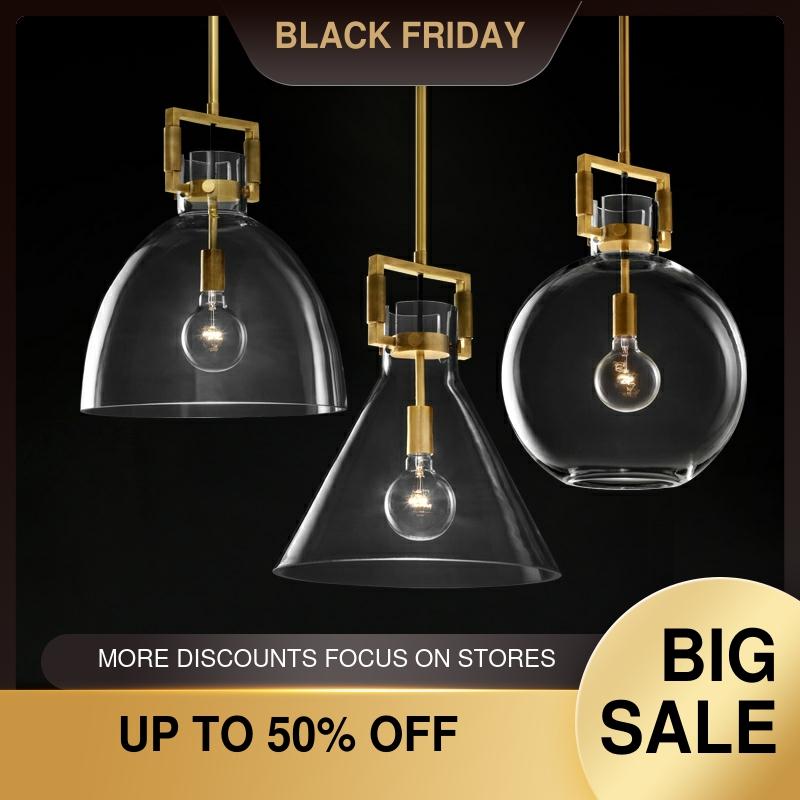 American RH Lamp Retro Edison E27 LED Pendant Light Gold Metal Led Pendant Lamp Indor Lighting Adjustable Droplight Hanging Lamp ► Photo 1/5