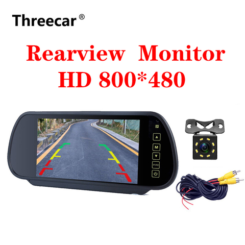 Reverse Parking system.7 inch TFT LCD Screen Car Monitor rearview mirror+ Night Vision Rearview camera optional ► Photo 1/6