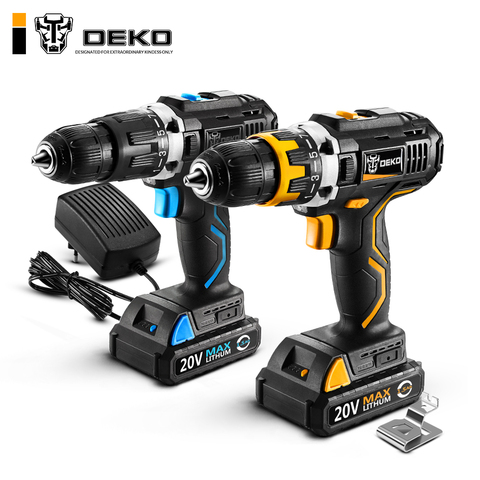 DEKO GCD20DU Series 20V Max DC Lithium-Ion Battery 13mm 2 Speed Electric Cordless Drill Mini Screwdriver Impact Power Driver ► Photo 1/6