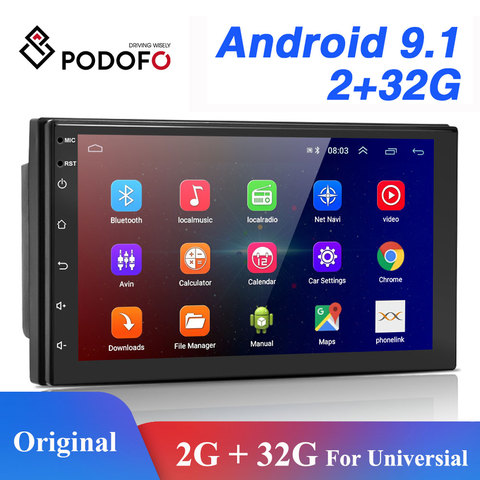 PODOFO Car Multimedia Player Android 9.1 Car Radio Autoradio 1 Din 7