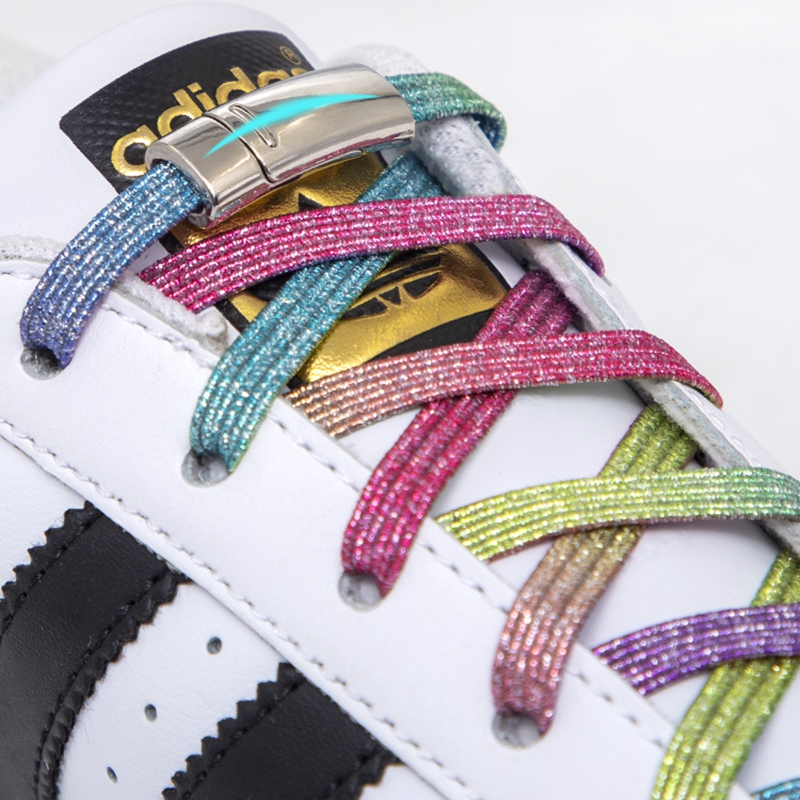 Stretching Lock lace 22 colors a pair Of Locking Shoe Laces Elastic Sneaker  Shoelaces Shoestrings Running/