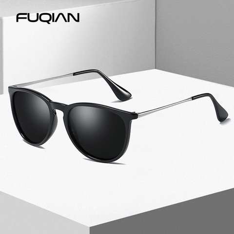 FUQIAN Classic Round Polarized Sunglasses For Men and Women Fashion Plastic Driving Sun Glasses Black Pink Shades Eyewear UV400 ► Photo 1/6