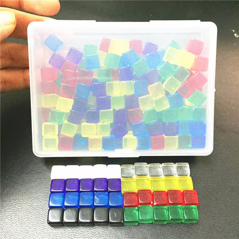 100Pcs 10 colors Transparent Black Square Corner Colorful Crystal Dice Chess Piece Right Angle Sieve Cube For Puzzle Game 8mm ► Photo 1/6