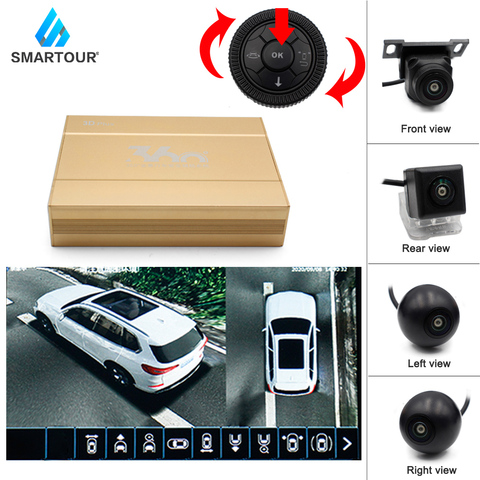 4 Camera Panoramic 3D 360 Degree Bird View System Car DVR Rear View Camera Recording Parking Universal Side View Camera System ► Photo 1/6