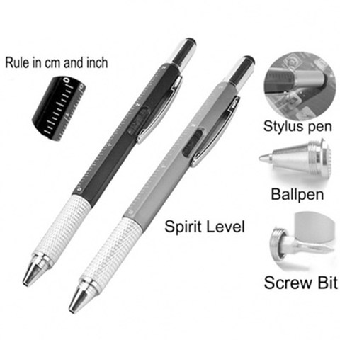 Multi function ballpoint pen. Screwdriver, tool, caliper, level, scale, ballpoint pen, capacitance, advertisement, touch control ► Photo 1/6