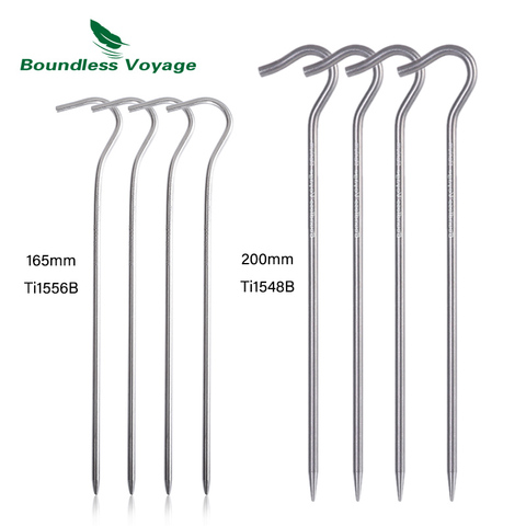 Boundless Voyage Titanium Tent Pegs Camping Tent Nails Lightweight Tent Stakes Portable Outdoor Elbow Grass Hardware 20cm/16.5cm ► Photo 1/6