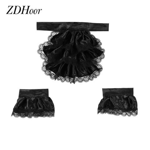 Kids Adults Colonial Pirate Costumes Fancy Cosplay Lace Jabot Collar with Cuffs Set Clubwear Exotic Vampire Apparel Accessories ► Photo 1/6