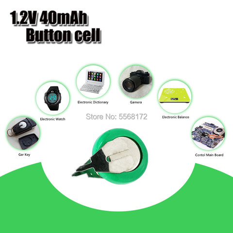 Original Brand New 1.2V 40mAh Ni-MH Rechargeable Button Cell Battery Ni MH Batteries With Pins ► Photo 1/6