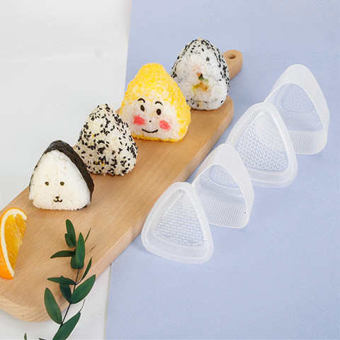 4pcs Triangular Sushi Mold Rice Ball Maker Sushi Rice Cake Press Mold Maker  
